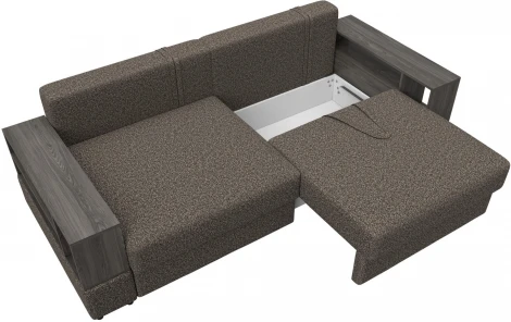 Диван прямой с 2 полками Лига-055 НПБ Лига Диванов (Велюр) арт.129065