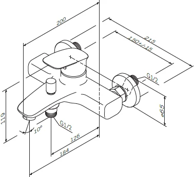 Смеситель Am.Pm Spirit V2.1 F71A10000 для ванны с душем