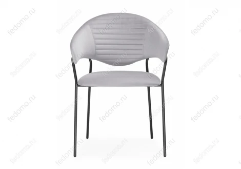 Стул Woodville на металлокаркасе Рансол серебряный / черный глянец 483862