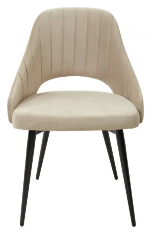 Обеденный стул M-City FANTINE-LS БЕЖЕВЫЙ #5, велюр / черный каркас