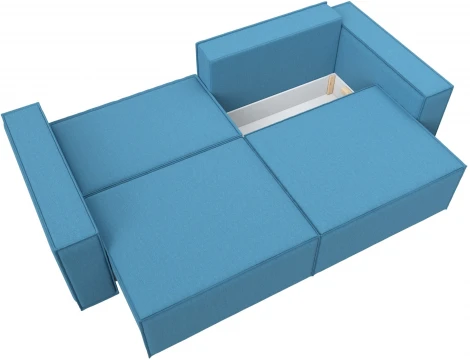 Диван прямой Куба (Голубой/Рогожка) Лига Диванов арт.124515