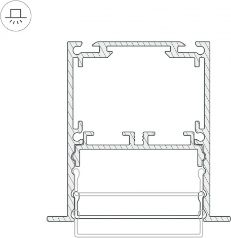 Профиль SL-LINIA52-3L-F-2000 ANOD (Arlight, Алюминий) 044682