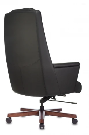 Кресло руководителя Бюрократ _DUKE черный кожа крестовина металл/дерево