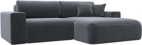 Диван угловой Лига-036 НПБ Классик правый угол (Серый/Велюр) Лига Диванов арт.121378