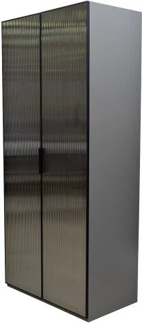 Шкаф Alto двухд c выдвиж ящик, цвет серый Кобальт, дверцы стекло(рифленое) 100*57*228.5см Garda Decor арт.GD-10012-6(риф)