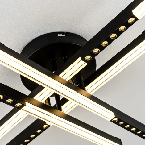 Потолочная люстра светодиодная на штанге с пультом с регулировкой цветовой температуры LED4U L5110-4 BK