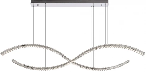 Подвесной светильник большой Newport 8240 8242/160 chrome (LED, 220V, хрусталь, на тросе)