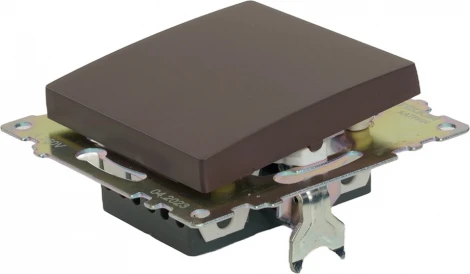 Переключатель одноклавишный перекрестный (коричневый) Stekker Катрин 49180