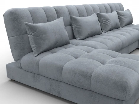 Диван П-образный Лига-116 НПБ (ДСП,ЛДСП,Велюр/Серый) Лига Диванов 137312