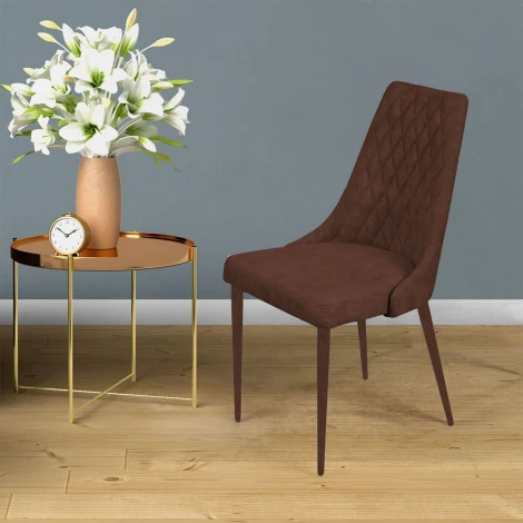 Стул CONNOR LUXE, бархат коричневый 12/конус Top Concept 78283