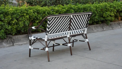 "Кабри" диван двухместный из искусственного ротанга, цвет черно-белый 4SIS ZF2186C Black