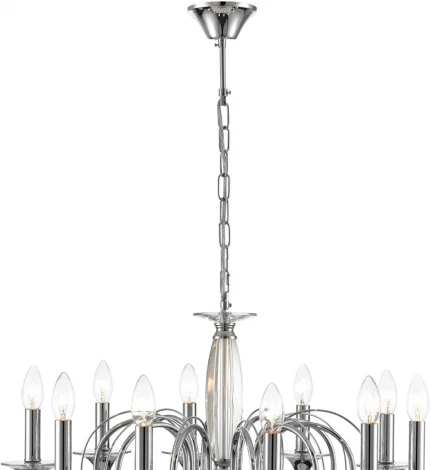 Подвесная люстра Lumion Laoka 8032/10 хром, металл/хрусталь Е14 10*40W 220V (подвески, на цепи, подсвечник, свеча)