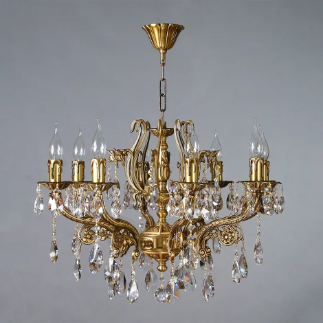 Подвесная люстра Ambiente by Brizzi Ferro 8828/8 AB Tear Drop (220V, хрусталь Asfour, на цепи, подсвечник, свеча)