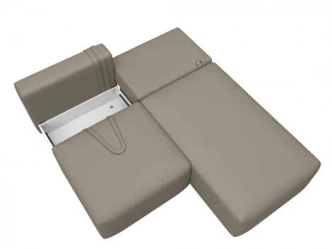 Диван угловой модульный Лига-060 НПБ угол универсальный (ЛДСП,Брус,Фанера/Пластик/Экокожа/Бежевый) Лига Диванов 130060