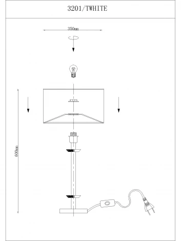 Интерьерная настольная лампа Newport 3200 3201/Т без абажура