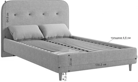 Кровать с основанием Лео 120х200 см Mebelson (ДСП,Дерево,Велюр/Латте,Капучино) арт.KM1.2-19.2765