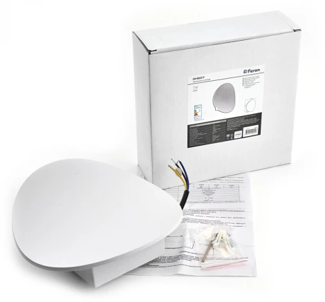 Настенный светильник уличный светодиодный Окленд 48367 DH507, 7W, 520Lm, 3000K, белый Feron (220V, круглые, IP54)