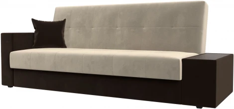 Диван-книжка Лига-020 стол справа (Бежевый,Коричневый/Микровельвет) Лига Диванов арт.118492