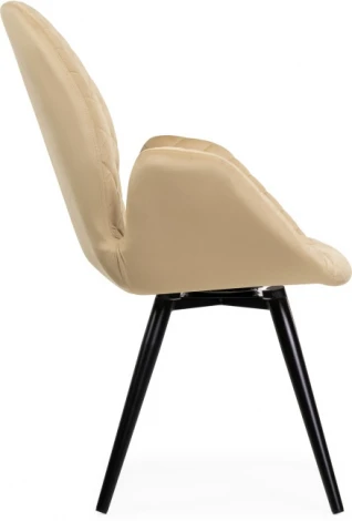 Стул на металлокаркасе Woodville Муат бежевый / черный глянец