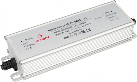 Блок питания ARPV-24250-A1 (24V, 10.4A, 250W) (IP67 Металл) 031514 Arlight ARDV