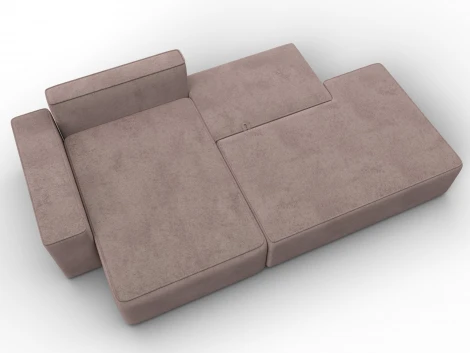 Диван угловой Лига-079 угол левый (ДСП/Пластик/Велюр/Бежевый) Лига Диванов 129821L