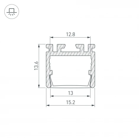 Профиль PDS-D-2000 ANOD (Алюминий) 026517 Arlight