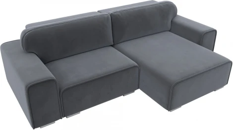 Диван угловой Лига-029 правый угол (Серый/Велюр) Лига Диванов арт.121928
