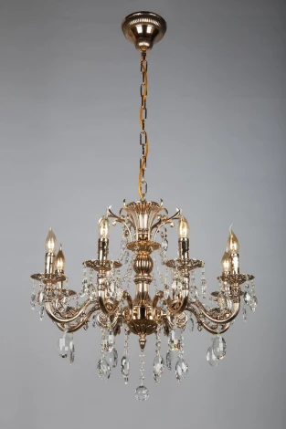 Подвесная люстра Omnilux Aosta OML-78903-08 (220V, на цепи, подсвечник, свеча)