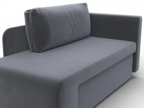 Кушетка Лига-097 (ДВП,ДСП,ЛДСП,Брус/Пластик/Велюр/Серый) Лига Диванов 134766