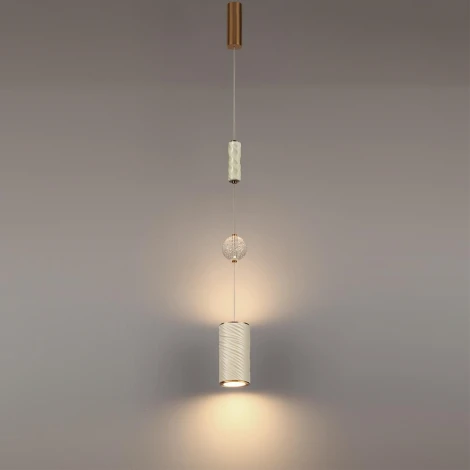 Подвесной светильник Odeon Light Riviera 5450/18L молочный/античная бронза/металл/керамика/хрусталь/акрил LED x 18W 2000К/3000K/4000K/переключ