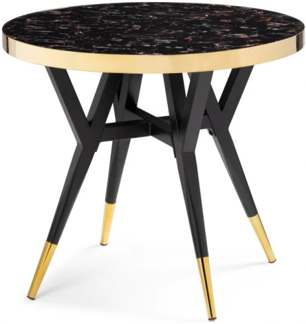 Стол Woodville Selina 80х72 black / gold 15552