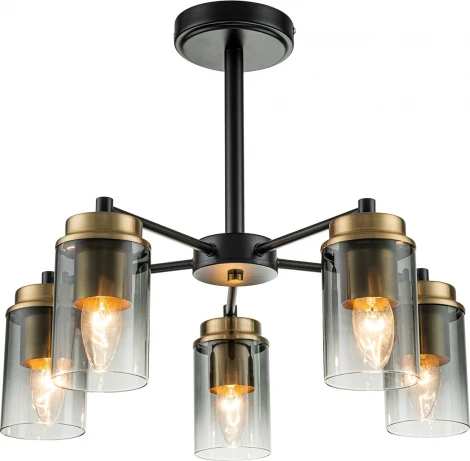 Потолочная люстра на штанге Escada Dinasty 2118/5P E14*40W Black/Brass (220V)