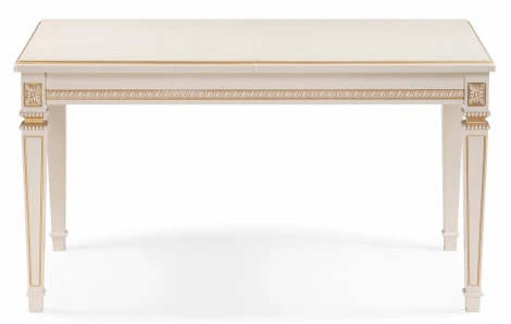 Деревянный стол Woodville Паветти слоновая кость / золото 505468