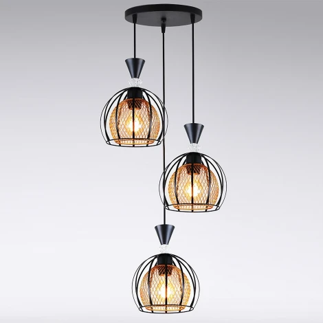 Подвесной светильник Reluce 03061-0.9-03 BK+GOLD (220V, на проводе)