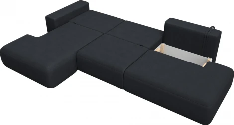 Диван угловой Лига-036 НПБ Модерн Лонг левый угол Лига Диванов (Замша) арт.127758L