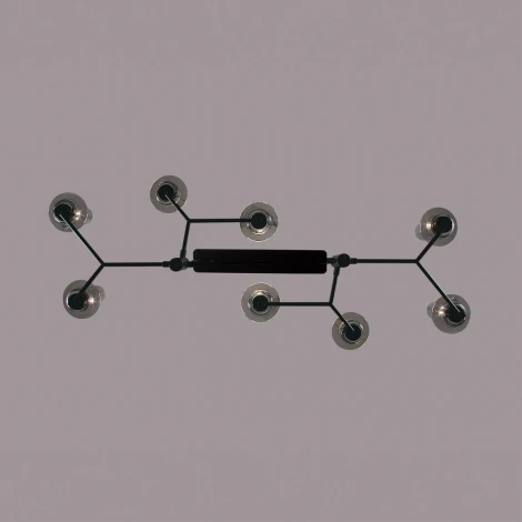 Потолочная люстра на штанге Lumion Madonna 6555/8C черный/дымчатый/металл/стекло E14 8*40W 220V