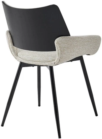 Стул ESF JY6286X-T2 бежевый #OTE TOPIC103/черный/Ткань,Дерево,Шпон,Металл