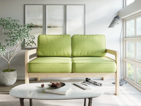 Диван Arsko прямой Бергер М сосна рогожка зеленая