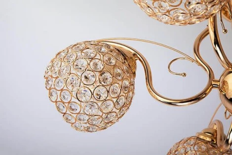 Потолочная люстра Eurosvet 7777 7777/5 золото (220V, хрусталь, шарики)