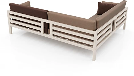 Диван Arsko Домино У беленый дуб велюр светло-коричневый/темно-коричневый