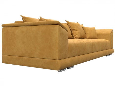 Диван прямой НордСтар НПБ (ДСП,ЛДСП,Брус/Пластик,Металл/Велюр/Желтый) Лига Диванов 133191