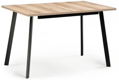 Стол раскладной Woodville Колон Лофт 120 25 мм черный матовый / дуб делано светлый 489607