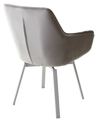 Стул M-City MAVERICK BLUVEL-03 LIGHT GREY/ белый каркас, поворот.360 град.