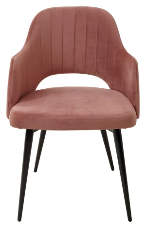Стул M-City FANTINE-LA РОЗОВЫЙ #15, велюр / черный каркас