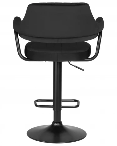 Стул барный DOBRIN CHARLY BLACK (черный велюр (MJ9-101)) 5019_BlackBase-LM BLACK, цвет сиденья черный (MJ9-101), основания