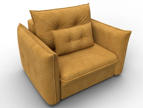 Кресло Лига-100 НПБ (ДСП,Фанера,Велюр/Желтый) Лига Диванов 136990