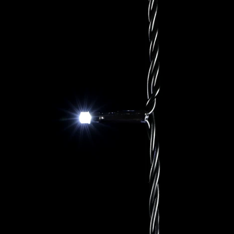 Гирлянда Нить 10м Белая 24В, 100 LED, Провод Черный ПВХ, IP54
