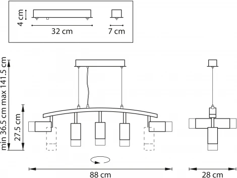 Подвесной светильник Rullo LR7353651 (571735+214436-5+202431-5) Lightstar (220V, на тросе)