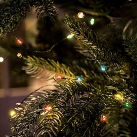 Светодиодная гирлянда линейная Роса (на проволоке) мультиколор c питанием от сети 220V 20м Feron CL583 51444