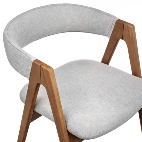 Стул Alan серый букле с ножками цвета орех Bradex Home арт.RF 0819